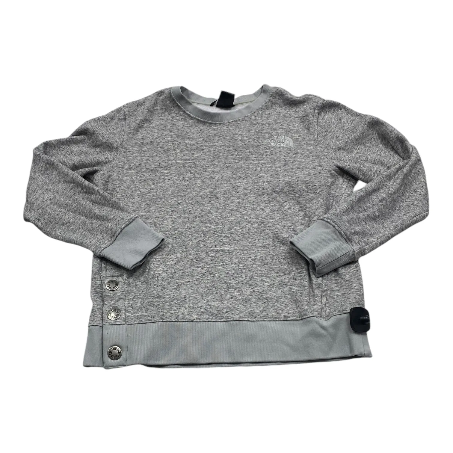 Athletic Top Long Sleeve Collar By The North Face In Grey, Size: M