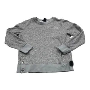 Athletic Top Long Sleeve Collar By The North Face In Grey, Size: M