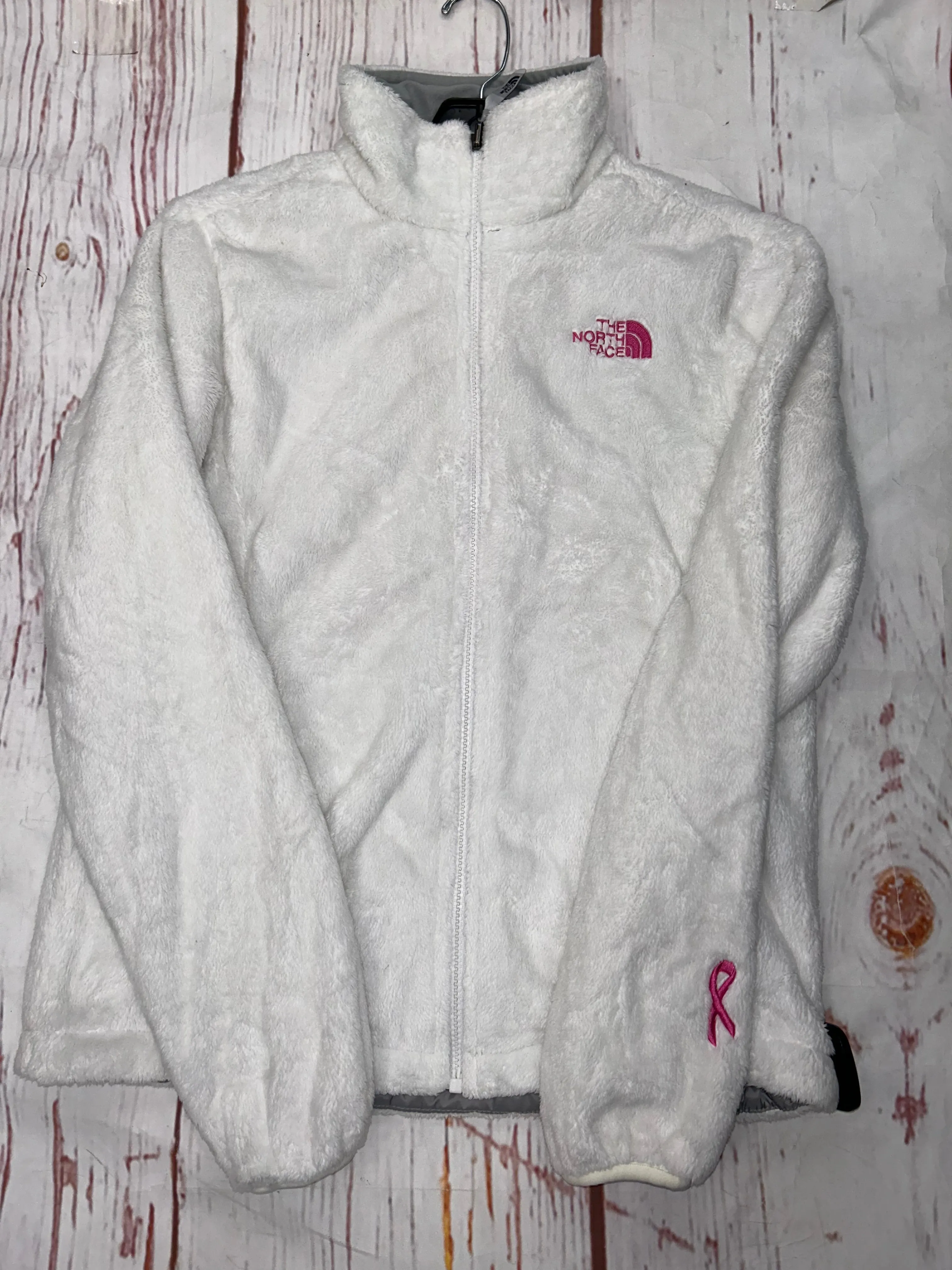 Jacket Fleece By North Face In White Pink, Size: M