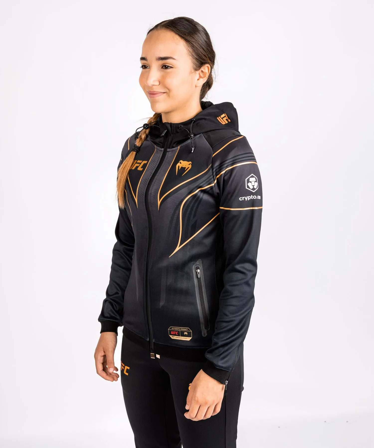 UFC Venum Personalized Authentic Fight Night 2.0 Women's Walkout Hoodie - Champion